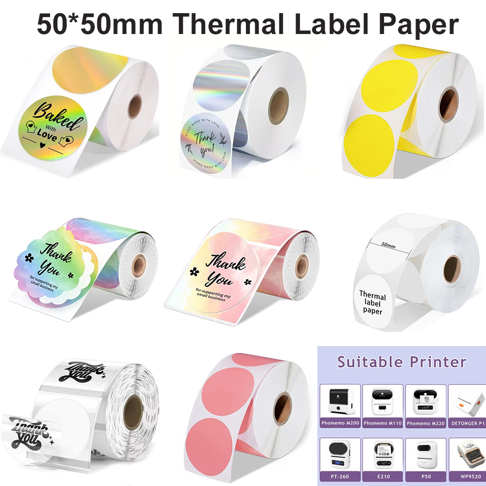 1Roll Round Circle Thermal Pap - огляд і ціна Commercial Label Printing Machine