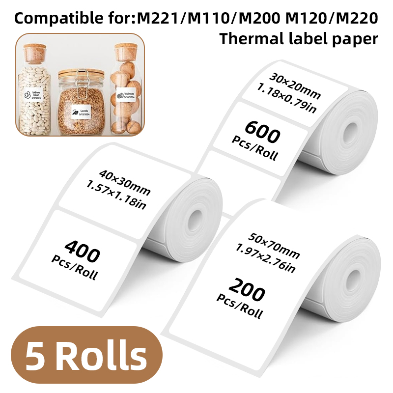 5 Rolls of White Label Sticker - огляд і ціна Commercial Label Printing Machine