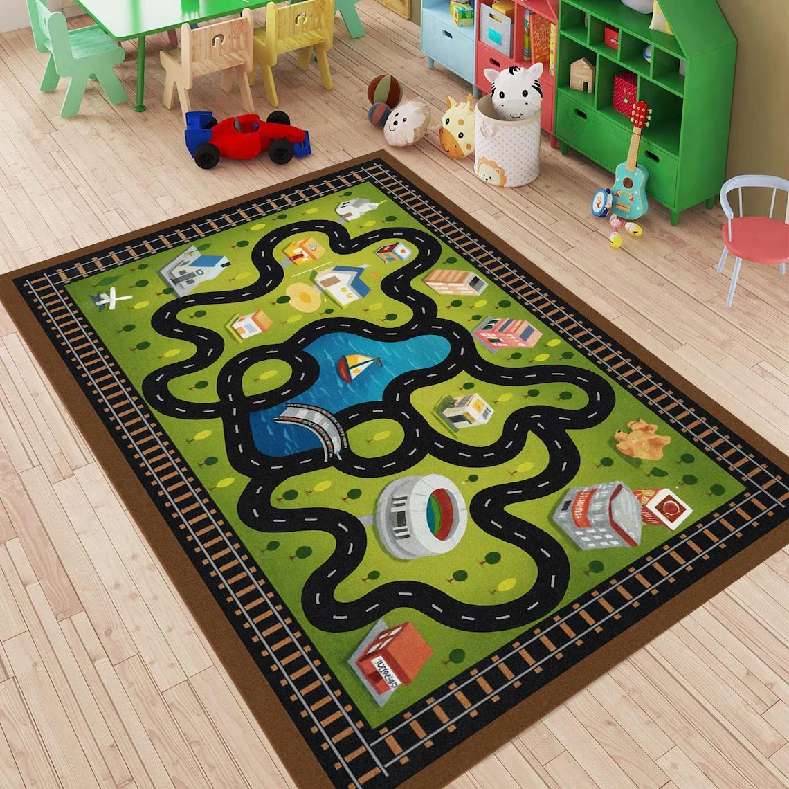 Race Track Rug Kids Playroom C - огляд і ціна Commercial Digital Printing Machine