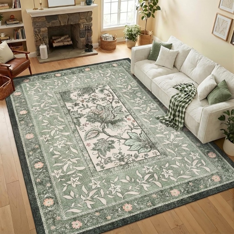 Retro Plant Print Carpet for L - огляд і ціна Printing On Commercial