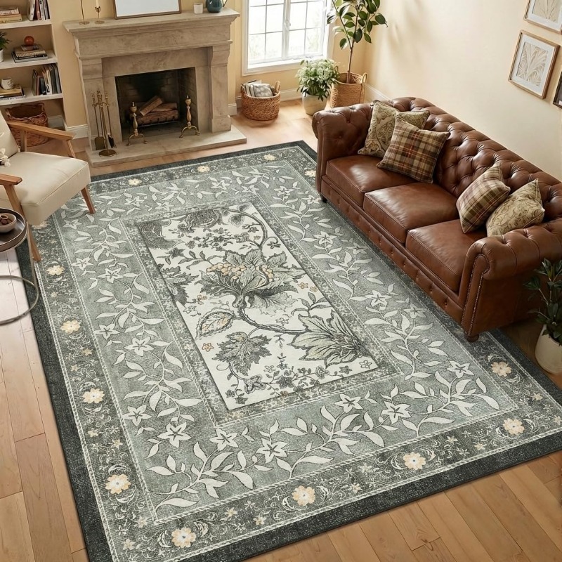 Retro Plant Print Carpet for L - огляд і ціна Printing On Commercial